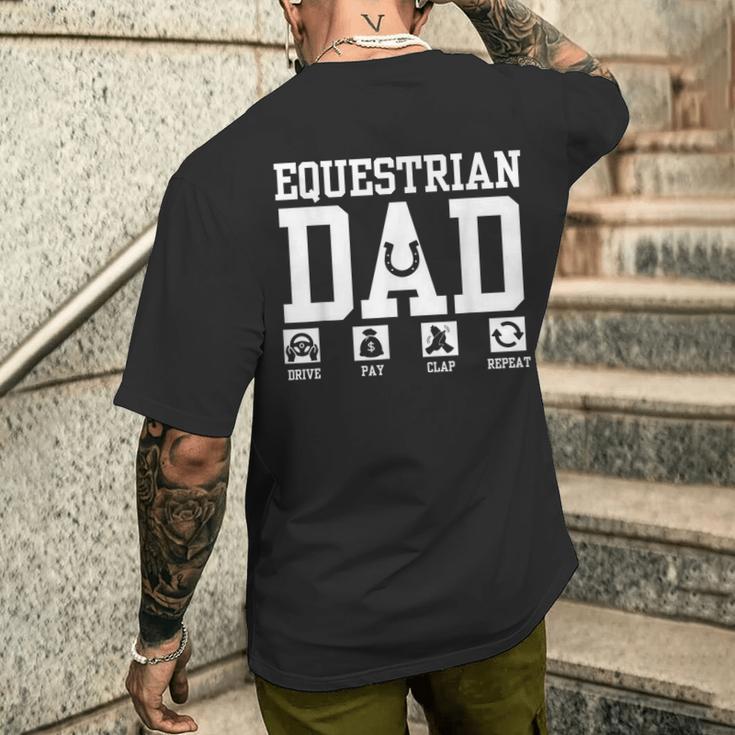 Divertente Arte Equestre Per Gli Uomini Papà Cavallo Cavalierealtando T-shirt da uomo con stampa posteriore Regalos para él
