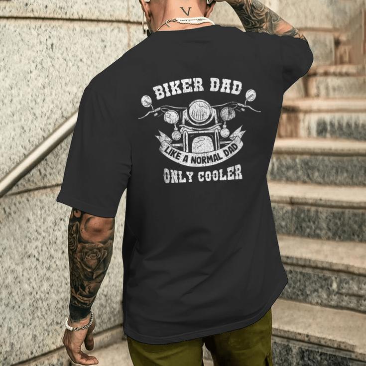 Divertente Papà Motociclista Cool Motorcyclist Motorbike T-shirt da uomo con stampa posteriore Regalos para él