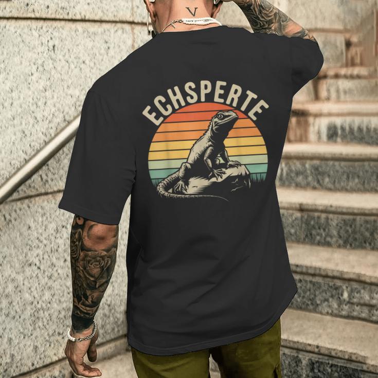 Echsperte Echspertin Lustiger Wortwitz Reptilien T-Shirt mit Rückendruck Geschenke für Ihn