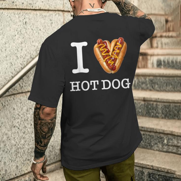 Für Den Einzigartigen Hotdog-Liebhaber I Love Hot Dogs T-Shirt mit Rückendruck Geschenke für Ihn
