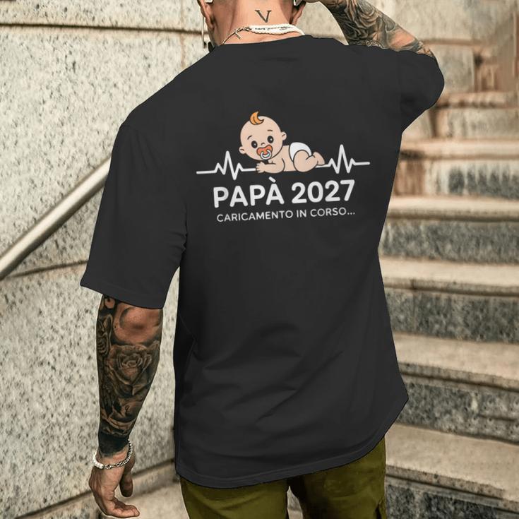 Futuro Papà 2027 Loading Regali Divertente Per Papa Padre T-shirt da uomo con stampa posteriore Regalos para él