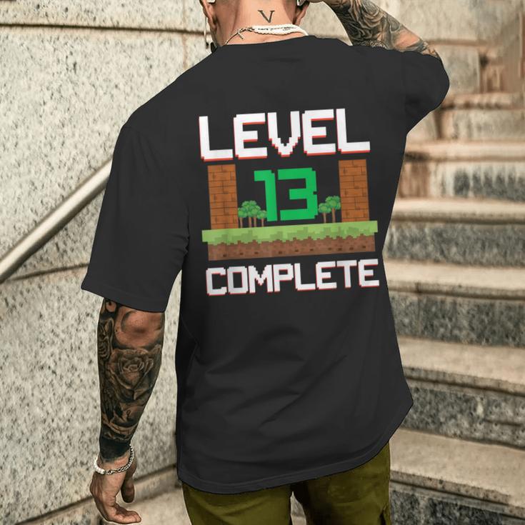 Gamer Kinder 13 Geburtstag Jungen 13 Jahre Level Complete T-Shirt mit Rückendruck Geschenke für Ihn