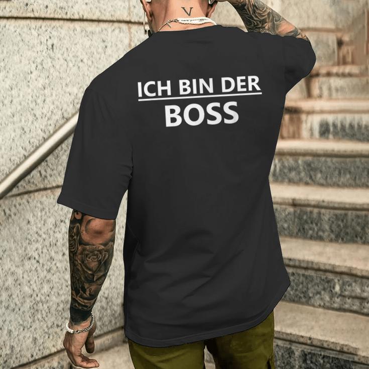 Ich Bin Der Boss Lustigerpruch Für Kinder Und Erwachsene T-Shirt mit Rückendruck Geschenke für Ihn