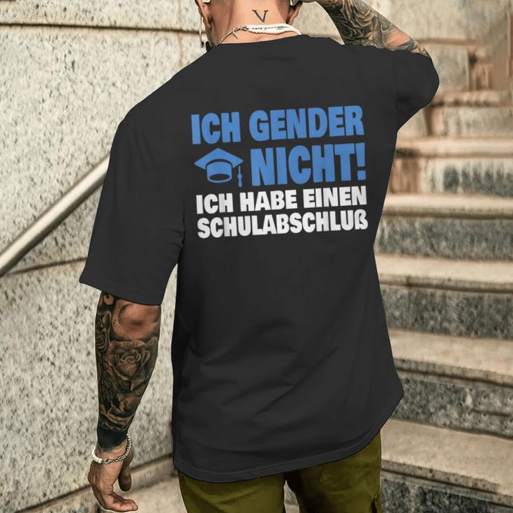 Ich Gender Nicht Ich Habe Einenchulabschluss Damen Herren T-Shirt mit Rückendruck Geschenke für Ihn