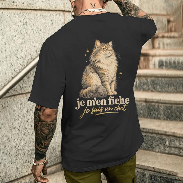 Je M'en Fiche Jeuis Un Chat Humour T-shirt imprimé au dos Cadeaux pour lui