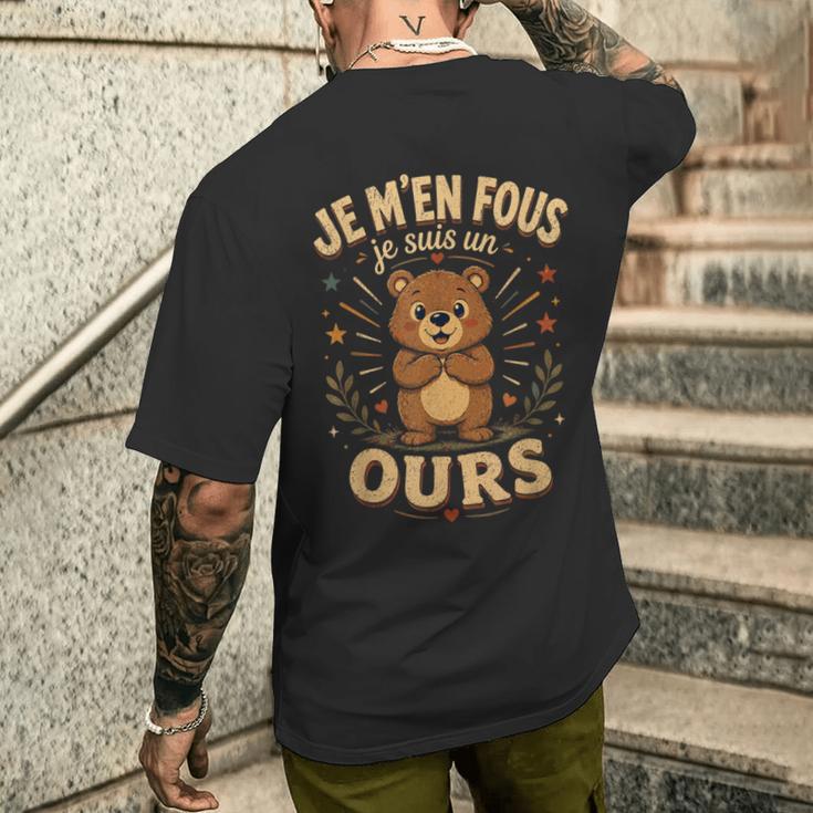 Je M'en Fous Jeuis Un Ours Doux Ours T-shirt imprimé au dos Cadeaux pour lui