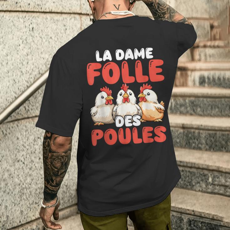 La Dame Folle Des Poules Amoureux Éleveur Ferme T-shirt imprimé au dos Cadeaux pour lui