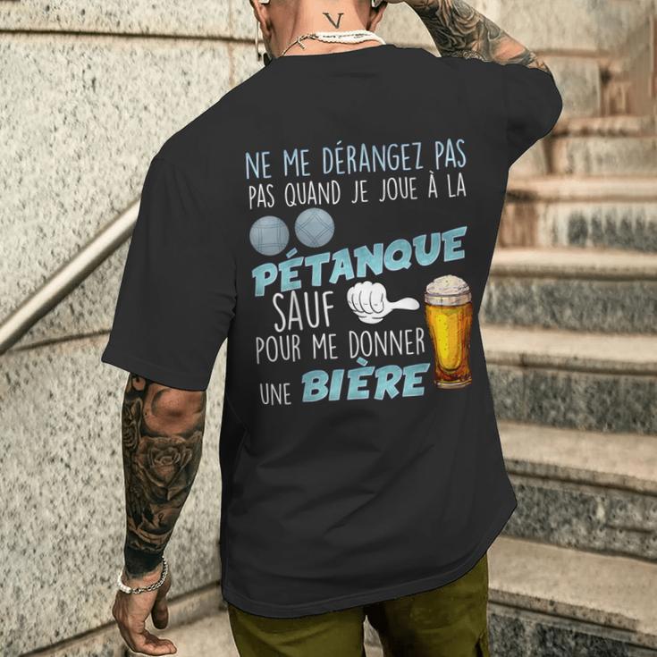 La Pétanque Et La Bière Priorités Claires Humour Papa Papy T-shirt imprimé au dos Cadeaux pour lui