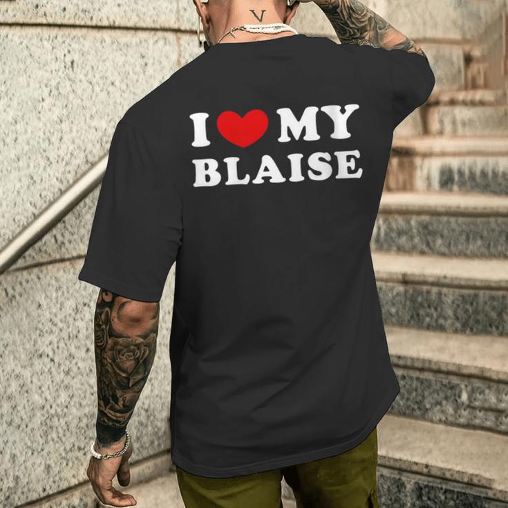 I Love My Blaise J'aime Mon Blaise T-shirt imprimé au dos Cadeaux pour lui