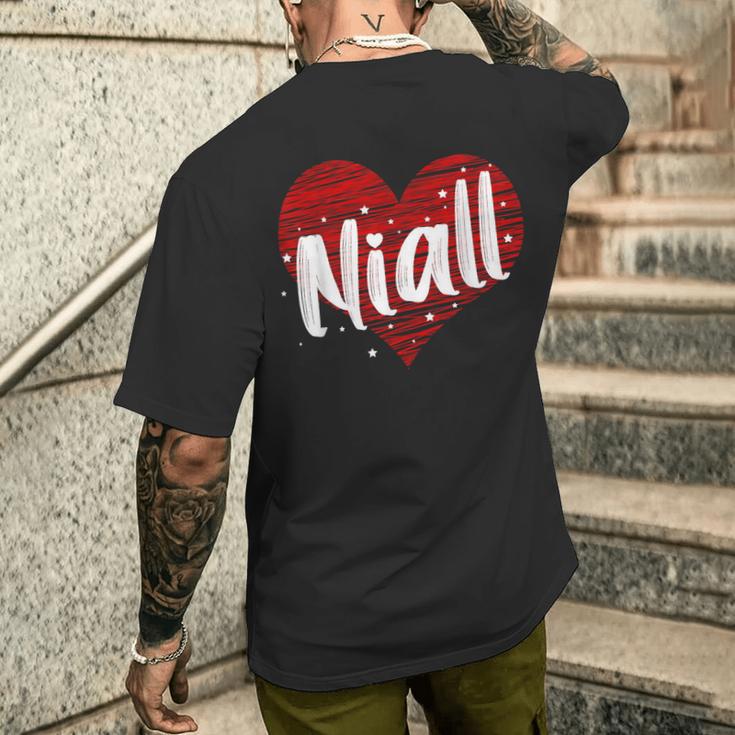 Lustiger Personalisierter Name Niall Herz I Love Niall Meme T-Shirt mit Rückendruck Geschenke für Ihn