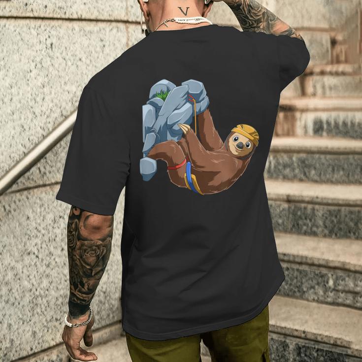 Lustiges Faultier Boulder Klettern Geschenk T-Shirt mit Rückendruck Geschenke für Ihn