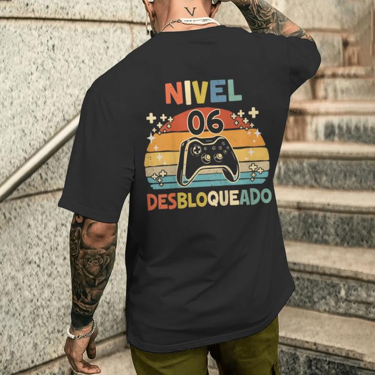 Nivel 6 Desbloqueado Gamer 6 Años Niño Nivel 6 Unlocked Camiseta Hombre Estampado Espalda Regalos para él