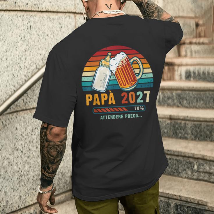 Papà 2027 Futuro Papà Annuncio Arrivo Del Bambino T-shirt da uomo con stampa posteriore Regalos para él
