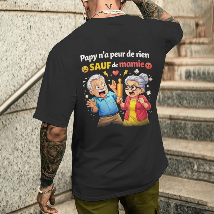 Papy A Peur De Rien Mamie Cadeau Grand Père Idée Parent T-shirt imprimé au dos Cadeaux pour lui