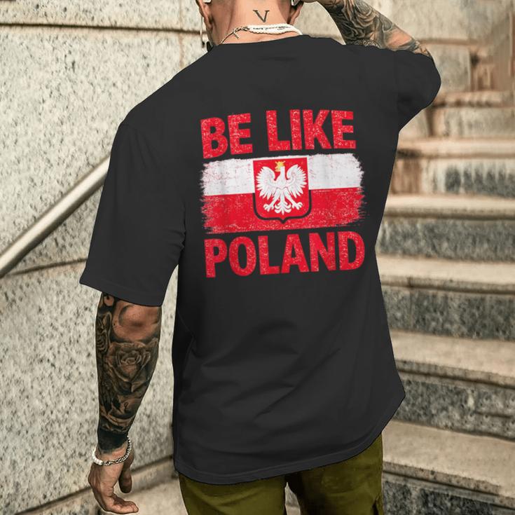Be Like Polonia Polska Bandera Polaca Patriótica Polonia Amantes Camiseta Hombre Estampado Espalda Regalos para él