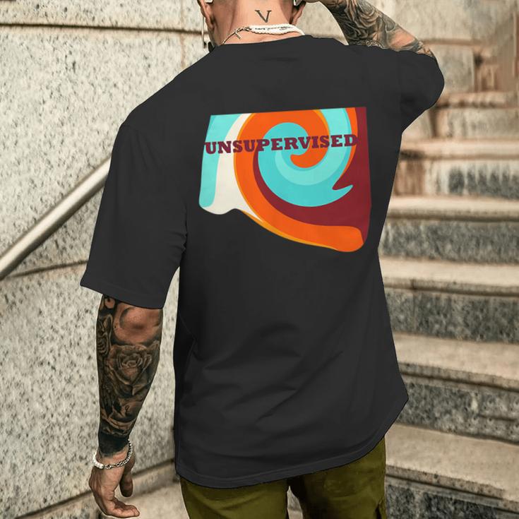 Soirée Amusante Nonupervisée Orange Bordeaux Bleu T-shirt imprimé au dos Cadeaux pour lui