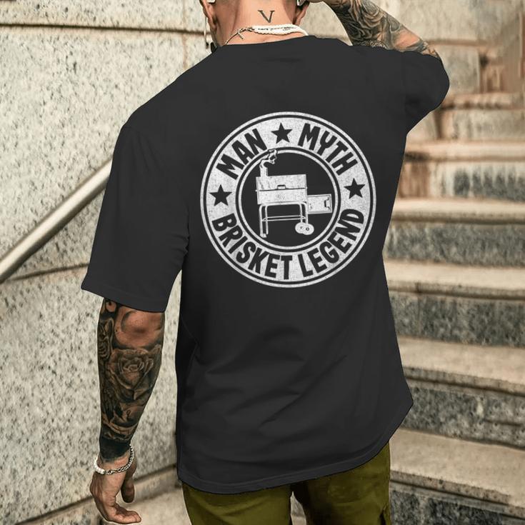 Uomo Mito Brisket Leggenda Papà Barbecue Grigliare Carne Fumo T-shirt da uomo con stampa posteriore Regalos para él