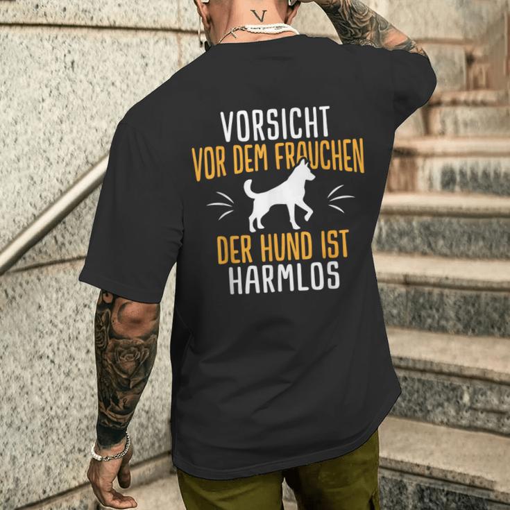Vorsichtor Dem Frauchen Hundpruch T-Shirt mit Rückendruck Geschenke für Ihn