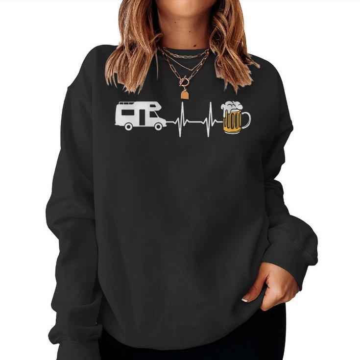 Camping Autocaravana Cerveza Camper Cuello Sudadera Mujer