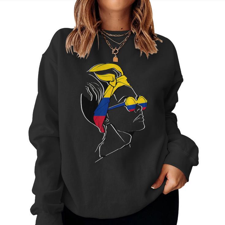 Colombia Bandera Pañuelo Pelo Orgullo Colombiano Sudadera Mujer