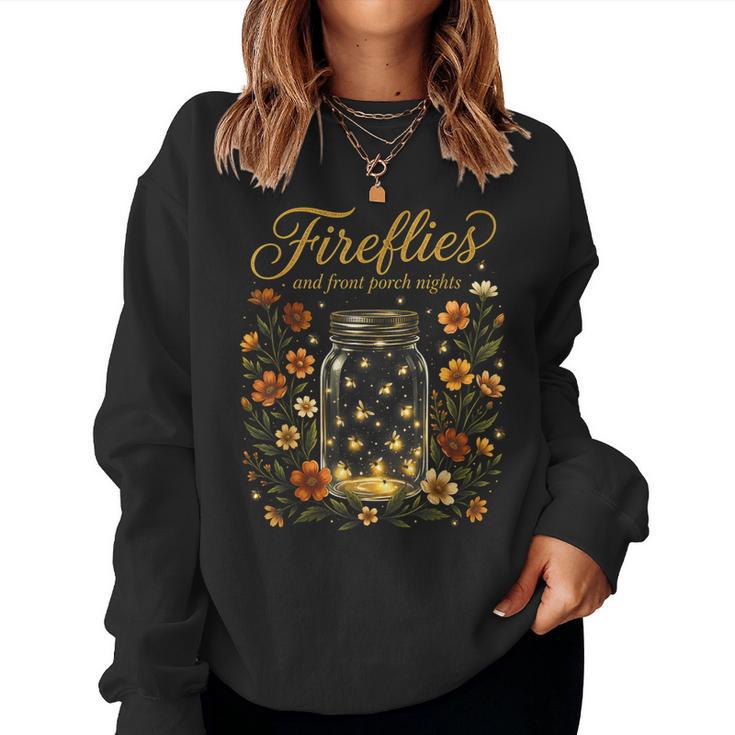 Fireflies And Front Porch Nights Vintage Boho Floral Women Sweatshirt