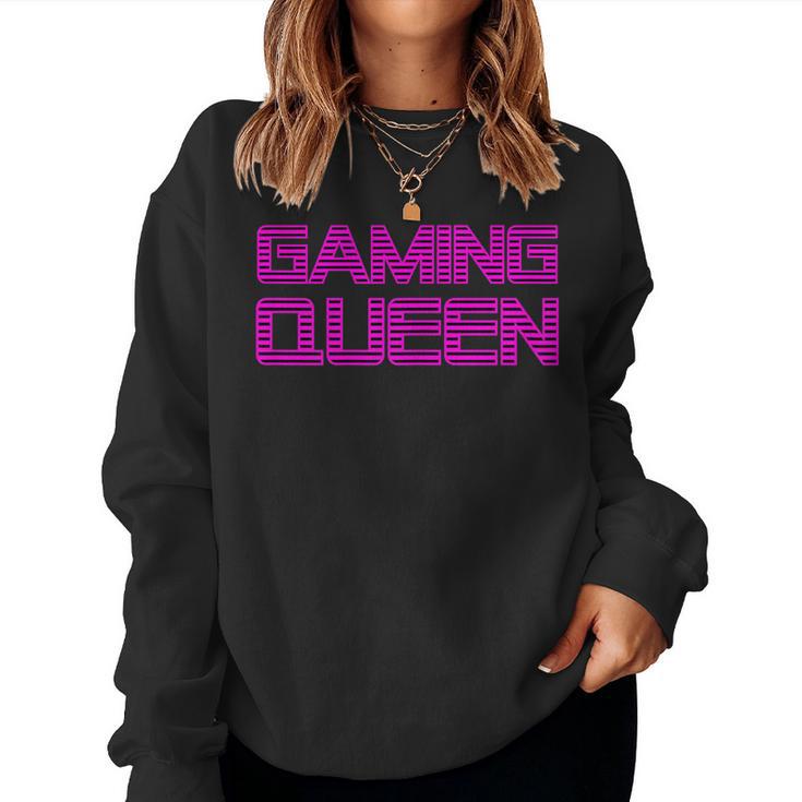 Gaming Queen Nerd Girl Amoureux De Jeuxidéo Rose Sweat-shirt pour femme