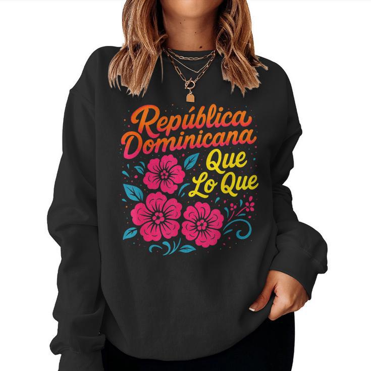 República Dominicana Qué Lo Que ドミニカ共和国 花 レディーススウェットシャツ