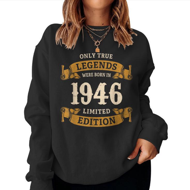 ヴィンテージ 1946 ギフト 男性 女性 長寿祝い 1946年生まれ ユニークな誕生日プレゼント レディーススウェットシャツ