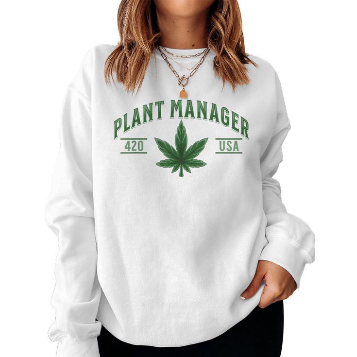 Plant Manager ウィードリーフ カンナビスポット マリファナ Usa レディーススウェットシャツ
