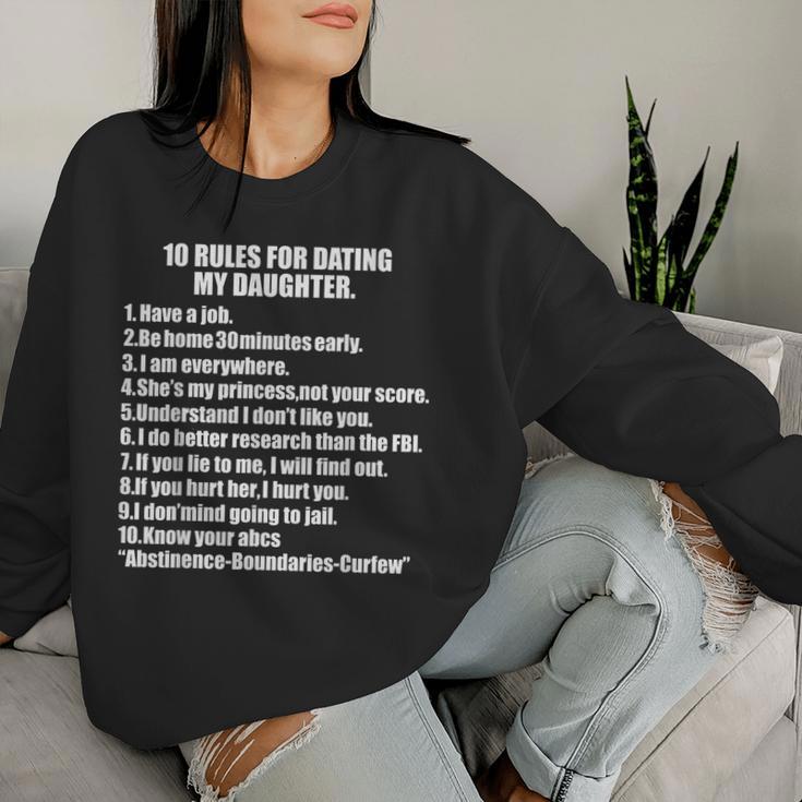 10 Rules Dating My Daughter 過保護 お父さん 保護 レディーススウェットシャツ 彼女への贈り物