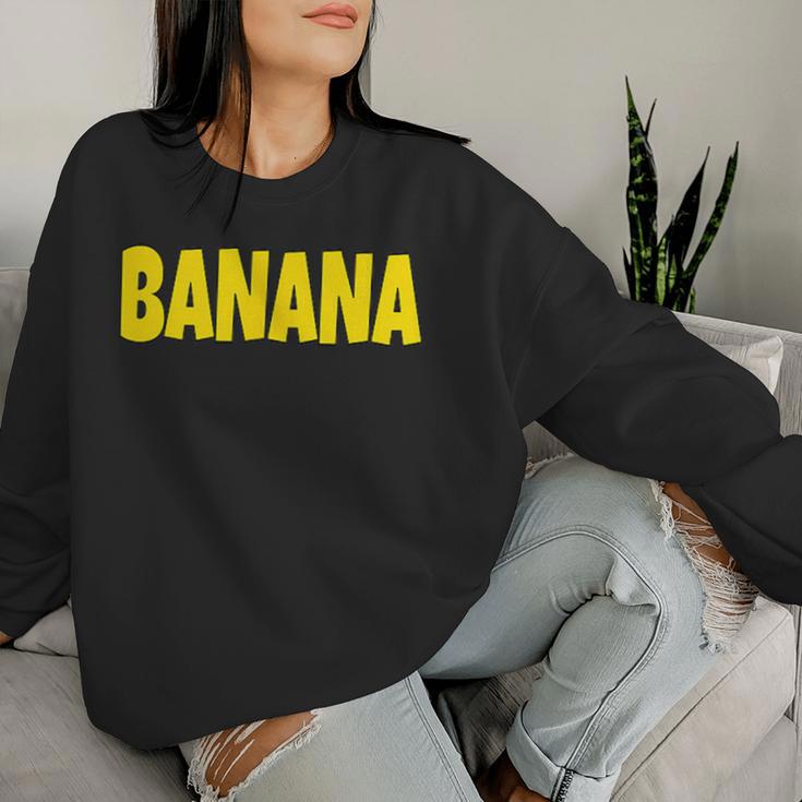 Banana The Word Banana On A コスチューム レディーススウェットシャツ 彼女への贈り物
