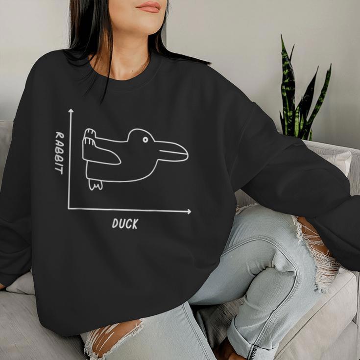 Duck Rabbit Graph 楽しい数学教師 イースターtシャツ レディーススウェットシャツ 彼女への贈り物