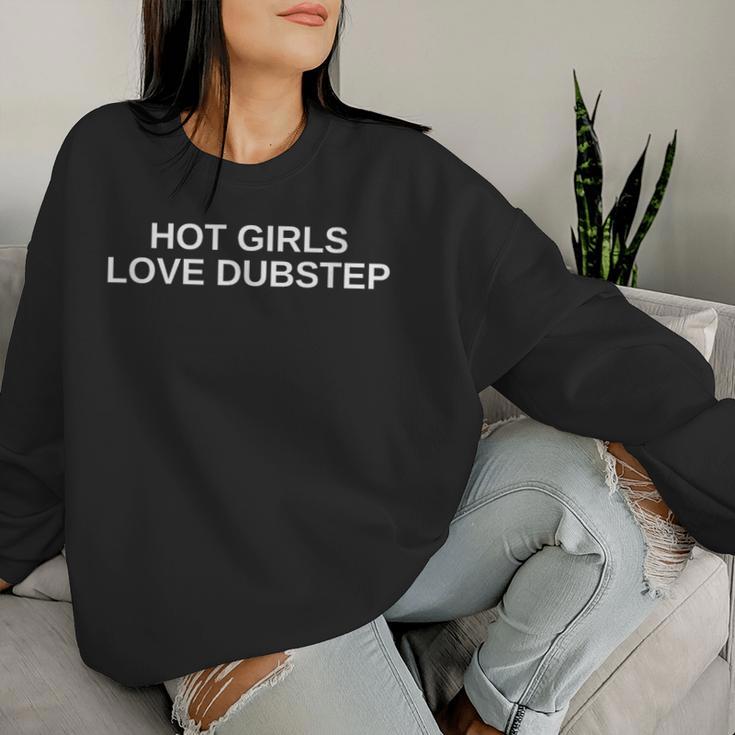Hot Girls Love Dubstep Edm Rave Dj テクノ ハウスミュージック レディーススウェットシャツ 彼女への贈り物