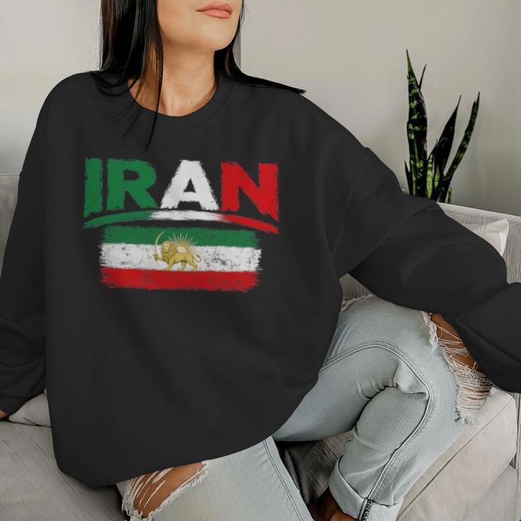 Iran Lionun Flagiranpersianflag Of Iran 長袖tシャツ レディーススウェットシャツ 彼女への贈り物
