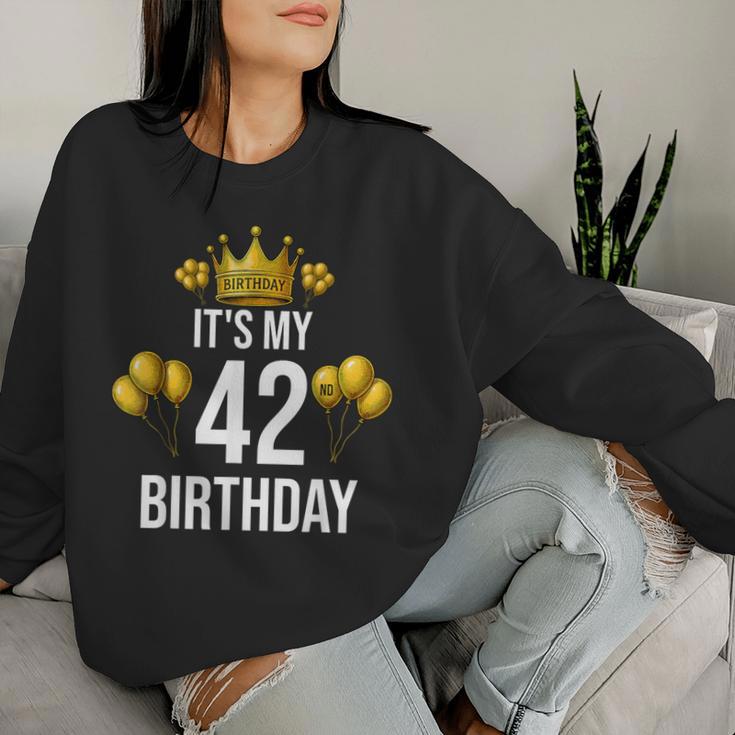 It's My 42歳の誕生日パーティー 42歳の誕生日 男性 女性 レディーススウェットシャツ 彼女への贈り物