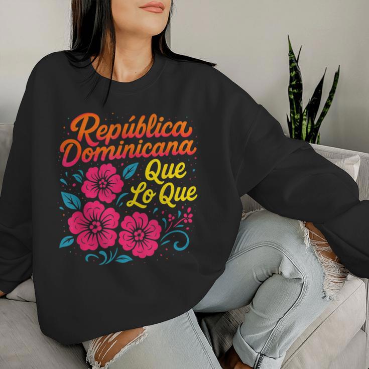 República Dominicana Qué Lo Que ドミニカ共和国 花 レディーススウェットシャツ 彼女への贈り物