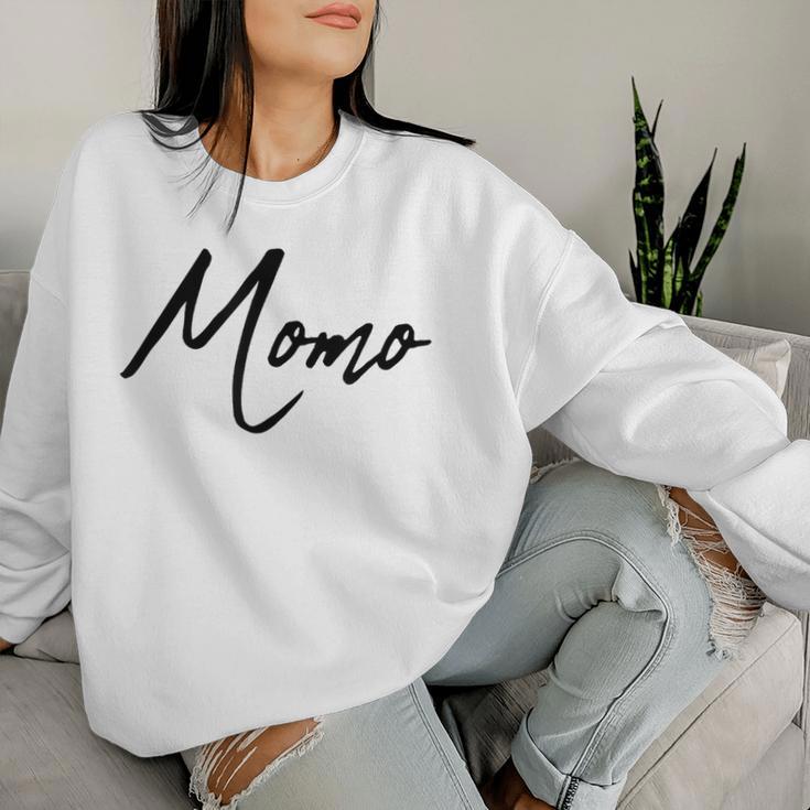 Beautiful Handwritten Font Momo Calligraphy レディーススウェットシャツ 彼女への贈り物
