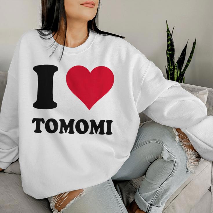 I Love Tomomi レディーススウェットシャツ 彼女への贈り物