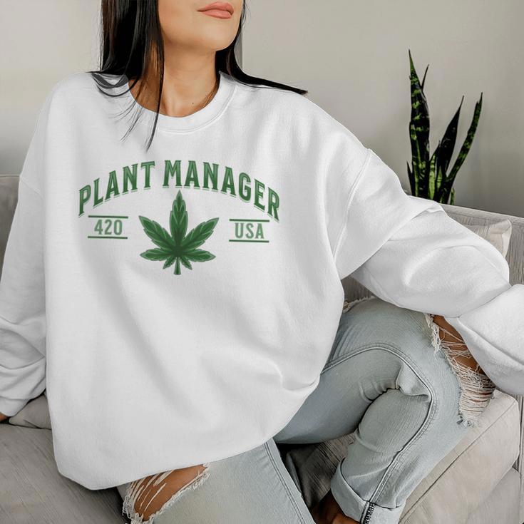 Plant Manager ウィードリーフ カンナビスポット マリファナ Usa レディーススウェットシャツ 彼女への贈り物
