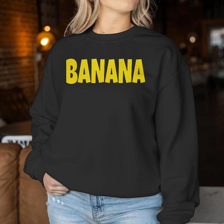 Banana The Word Banana On A コスチューム レディーススウェットシャツ 面白い贈り物