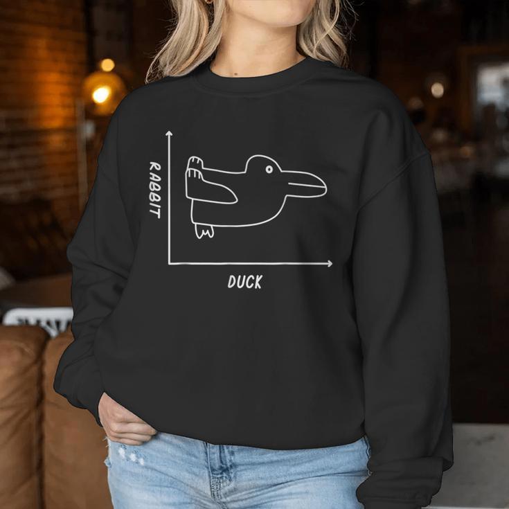 Duck Rabbit Graph 楽しい数学教師 イースターtシャツ レディーススウェットシャツ 面白い贈り物