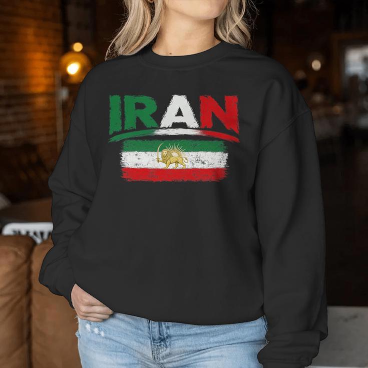 Iran Lionun Flagiranpersianflag Of Iran 長袖tシャツ レディーススウェットシャツ 面白い贈り物