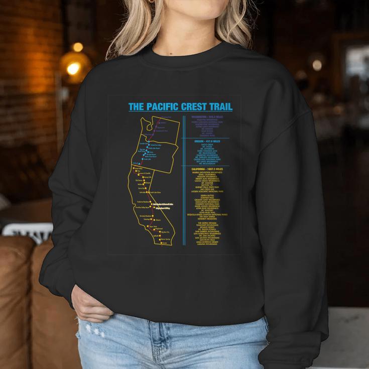 Pacific Crest Trail Thru ハイキングシャツギフト。男性にも女性にも。 レディーススウェットシャツ 面白い贈り物