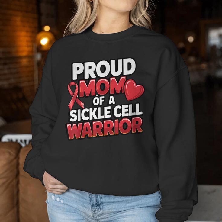 Sickle Cell Warrior Awareness Proud Mom Burgundy Ribbon Women Sweatshirt Funny Gifts