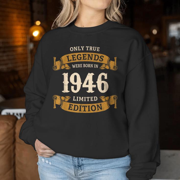 ヴィンテージ 1946 ギフト 男性 女性 長寿祝い 1946年生まれ ユニークな誕生日プレゼント レディーススウェットシャツ 面白い贈り物