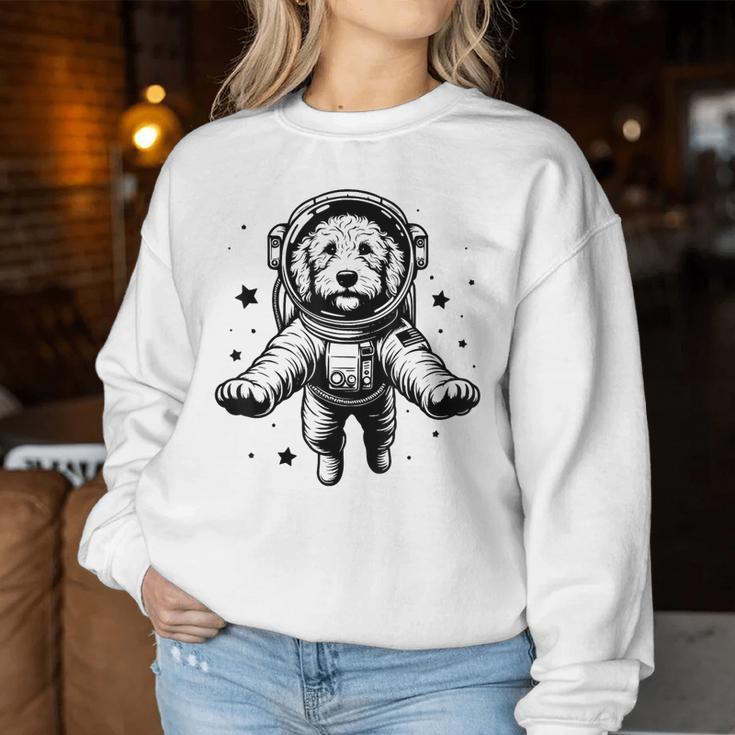 Dog Dad Mompace 宇宙飛行士ゴールデンドゥードル レディーススウェットシャツ 面白い贈り物