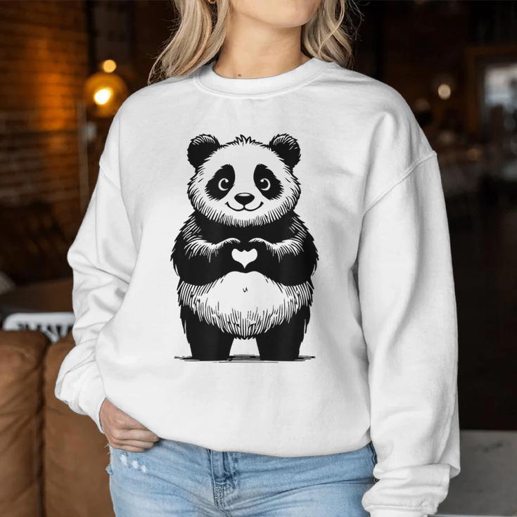 I Love Pandas 面白い、パンダが大好き レディーススウェットシャツ 面白い贈り物
