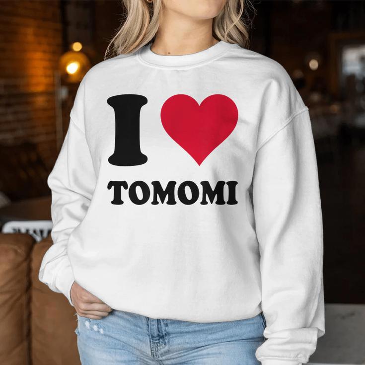 I Love Tomomi レディーススウェットシャツ 面白い贈り物