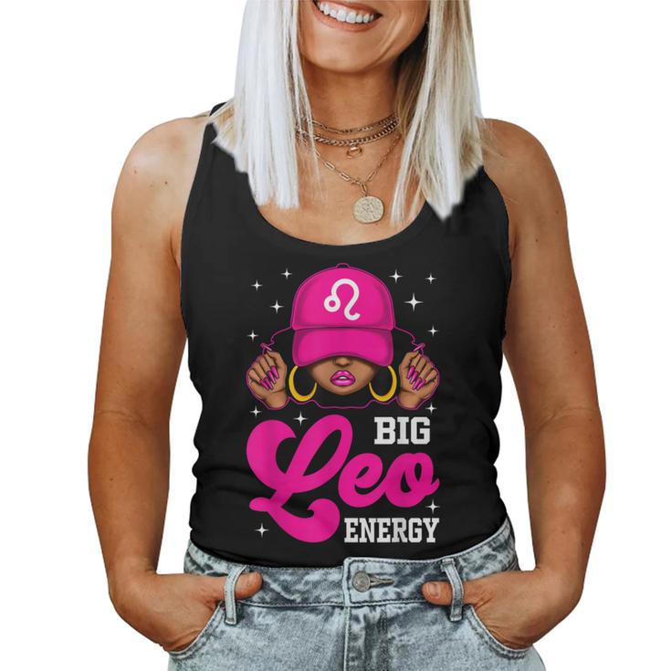 Big Leo Energy Sassy Black Woman Cap Zodiac Birthday Women Tank Top