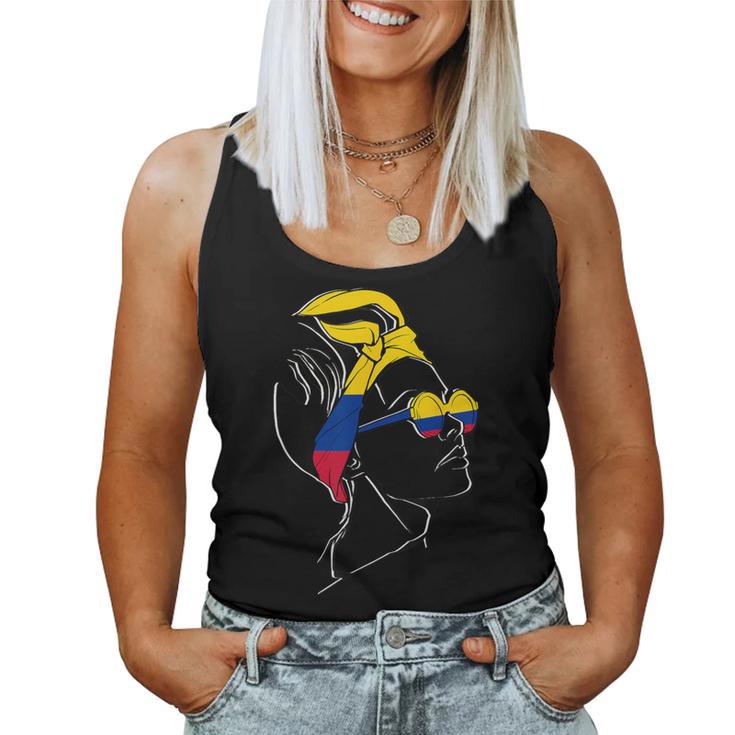 Colombia Bandera Pañuelo Pelo Orgullo Colombiano Camiseta sin mangas para mujer